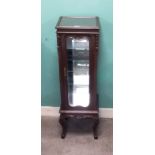 Unusual Late Vict Walnut Square Miniature Display Cabinet Dimensions: 33cm SQ x 103cm