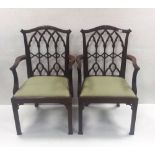 Pair of Good Quality Mahogany Carver Chairs
