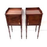 Pair of Georgian Style Mahogany Bedside Lockers Dimensions : 38cm W 35cm D 81cm H