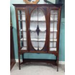 Good Quality Edw Mahogany Display Cabinet Dimensions:125cm W 43cm D 15cm H