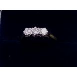 18 CT Diamond 3 Stone Ring Size K plus a half