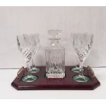 Galway Crystal Decanter , 4 Glasses and Matching Tray