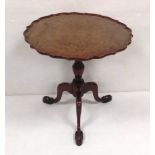 Burr Walnut Pie Crust Side Table Dimensions : 61cm Diam 61cm H