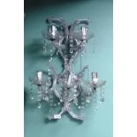 5 Arm Cut Glass Wall Sconce