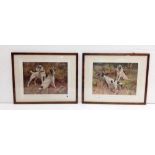 Pair of Dog Prints Dimensions Including Frame : 59cm W x 47cm