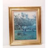 Gilt Frame Oilogram 'Orchard Scene'