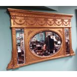 19th C Gilt Overmantle Mirror Dimensions: 142cm x 83cm