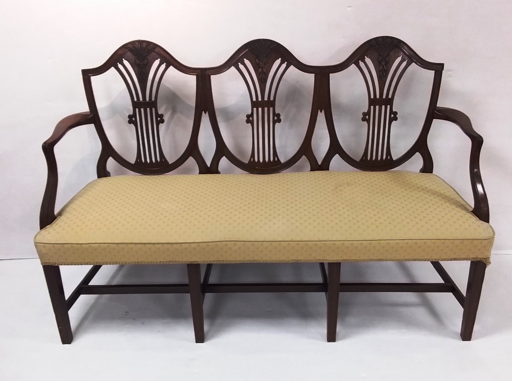 Edw Hepplewhite Mahogany Bench Dimensions: 148cm W 55cm D 97cm H