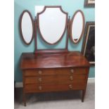 Edw Inlaid Mahogany Dressing Table Dimensions: 107cm W 55cm D 158cm H