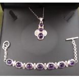 Amethyst T-Bar Bracelet & Pendant