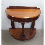 Vict Mahogany Demi Lune Side Table Dimensions : 92cm W 46cm D 82cm H