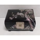 Mother of Pearl Inlaid Jewellery Box Dimensions: 20cm W 14cm D 10cm H