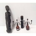 Carved African Figure Etc