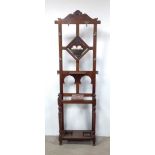 Very Pretty Edw Mahogany Hallstand Dimensions : 64cm W 28cm D 200cm H