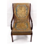 Upholstered Regency Style Armchair