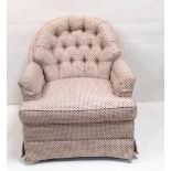 Unusual Upholstered Revolving Armchair Dimensions : 76cm W 77cm D 77cm H