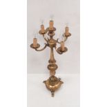 Stunning 5 Branch Gilt Candelabra Dimensions: 28 cm Sq x 74cm H