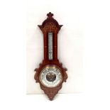 Good Quality Late Vict Inlaid Rosewood Aneroid Barometer Dimensions: 34cm x 86cm