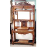 Good Quality Edw Oak Hallstand Dimensions: 117cm W 32cm D 208cm H