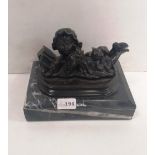 Bronze Figure of a Girl on Marble Base