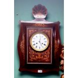 19C Inlaid Rosewood Wall Clock Dimensions:41cm W x 62cm