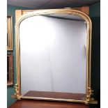 19C Gilt Overmantle Mirror Dimensions: 143cm W x 144cm H