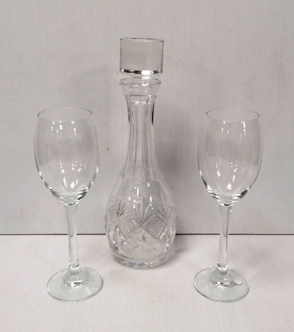 Decanter & 2 Wine Glasses