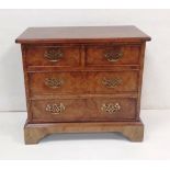 Good Quality Inlaid Burr Walnut 2 over 2 Miniature Chest Dimensions :67cm W 36cm D 59cm H