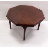 Edw Inlaid Mahogany Coffee Table Dimensions: 77cm Diam x 48cm H