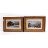 Pair of 19C Gilt Framed Paintings Dimensions Including Frame : 55cm W x 40cm