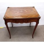 French Inlaid Kingwood Foldover Games Table Dimensions : 74cm W 54cm D 75cm H