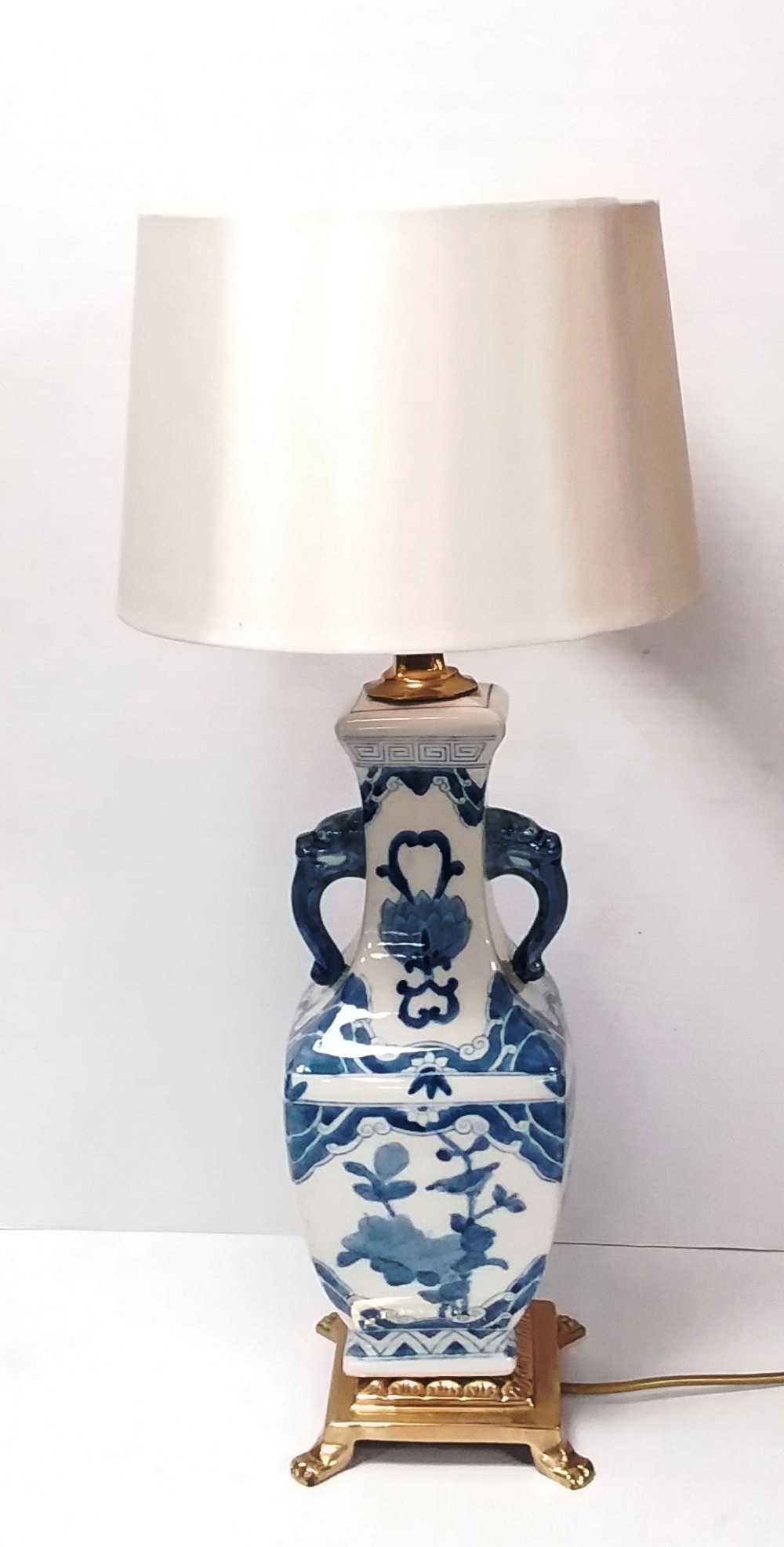 Elegant Porcelain & Brass Table Lamp