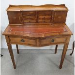 Elegant Yew Wood Ladies Leather Top Writing Table Dimensions : 91cm W 55cm D 103cm H