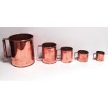 Set of 5 Vict Graduated Grain Measures