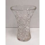 Large Waistline Cut Glass Vase