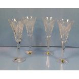 Set of 4 Waterford Crystal Flutes