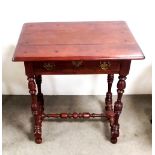 Single Drawer Vict Mahogany Table Dimensions : 66cm W 45cm D 752cm H