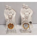 2 Waterford Crystal Clocks & Royal Tara Figurines