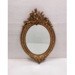 19C Gilt Oval Mirror with Bevelled Glass Dimensions: 57cm W x 95cm