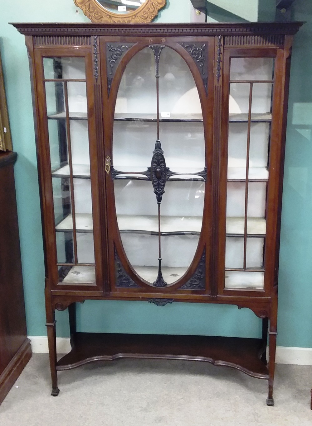 Edw Mahogany Single Door Display Cabinet Dimensions: 124cm W 44cm D 185cm H