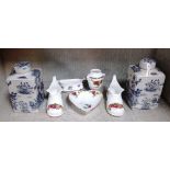 Pair of Oriental Urns & 5 Pcs of Royal Albert Old Country Rose