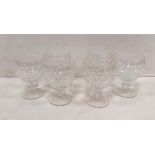 Set of 6 Cut Glass Wine Goblets