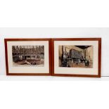 Pair of Distillery Prints in Oak Frame Dimensions Including Frame: 71cm x 58cm