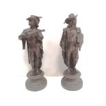 Pair of 19C Spelter Figures Dimensions: 53cm H