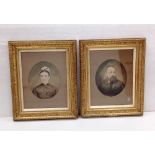 Pair of 19C Gilt Framed Portraits Dimensions Including Frame: 52cm x 62cm