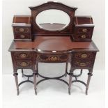 Elegant Edw Inlaid Mahogany Lady's Desk Dimensions : 110cm W 47cm D 127cm H