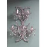 5 Arm Cut Glass Wall Sconce
