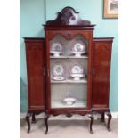 Good Quality Edw Inlaid Mahogany Breakfront Display Cabinet Dimensions: 136cm W 190cm H 43cm D