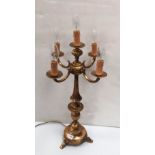 19C 5 Branch Gilt Candelabra Dimensions: 75cm H