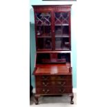 Stunning Quality Edw Mahogany Bureau Bookcase Dimensions: 80cm 47cm D 196cm H